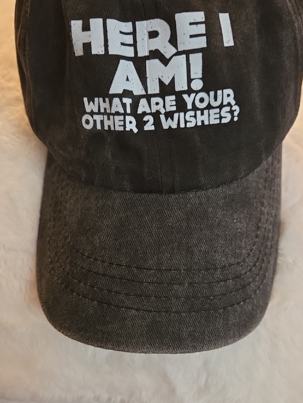 NEW - Hat, Baseball Cap with White Text "Here I Am!"...